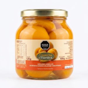 Duraznos en almibar en mitades 1,5kg pack x4