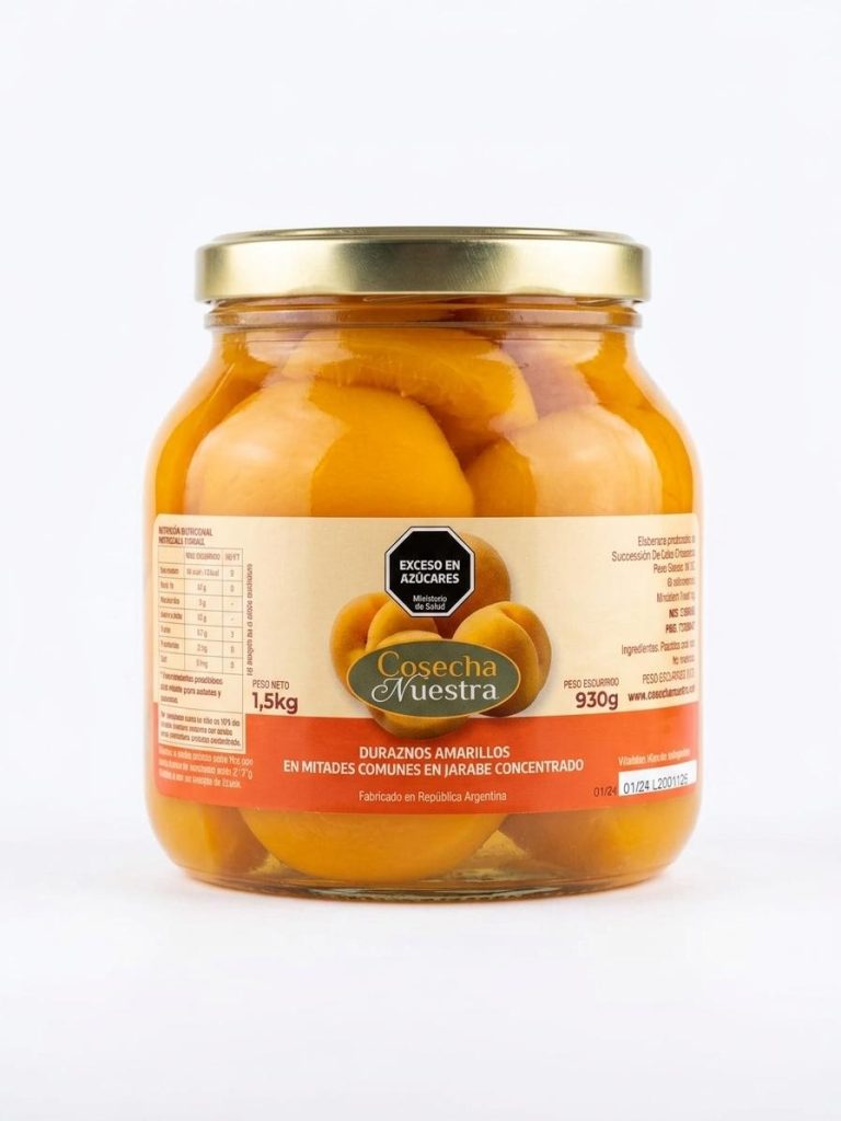 Duraznos en almibar en mitades 1,5kg pack x4