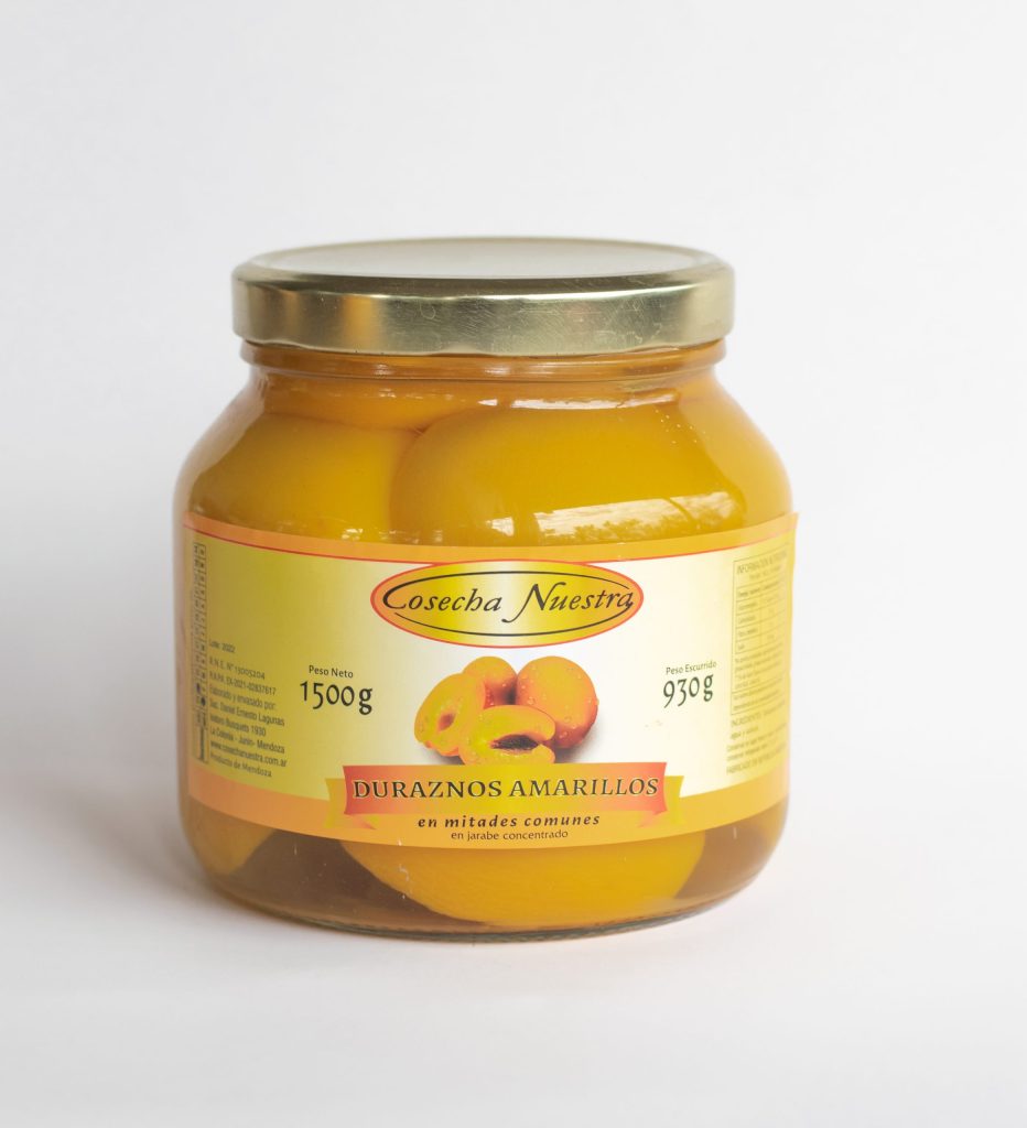 Duraznos en almibar en mitades 1,5kg pack x4