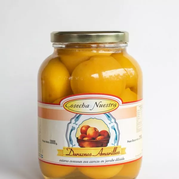 Duraznos en almibar enteros con carozo 3kg pack x2