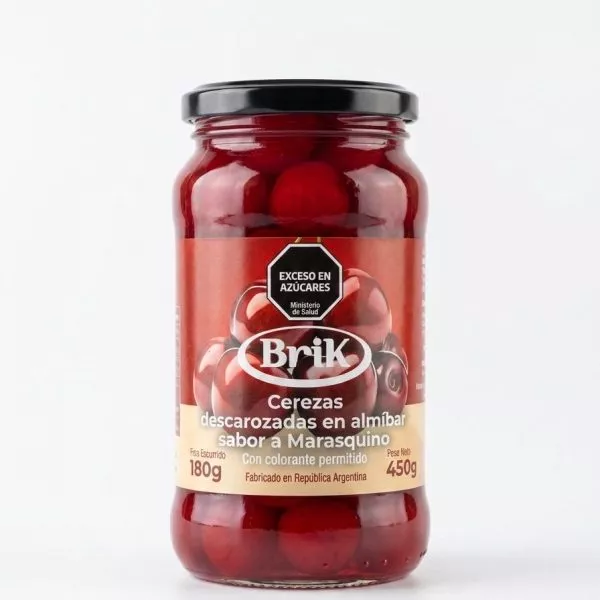 Cerezas descarozadas en almíbar sabor a Marasquino x450gr (pack x6)