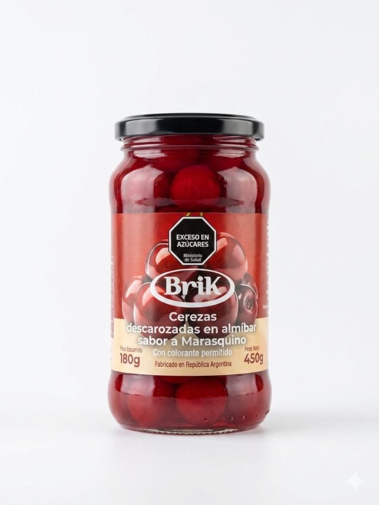 Cerezas descarozadas en almíbar sabor a Marasquino x450gr (pack x6)